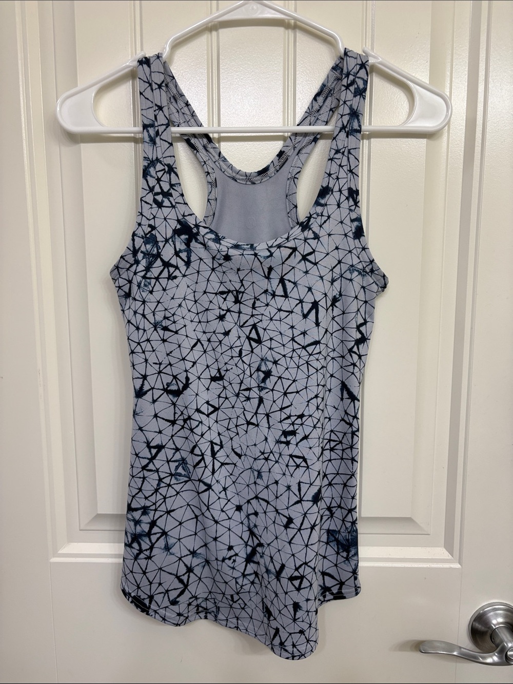 lululemon athletica Light Gray Tank Top with Black Geometric Print